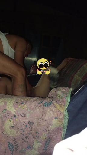 Impregnating the cuckold's wife while he's at home making dinner.   Clip 1