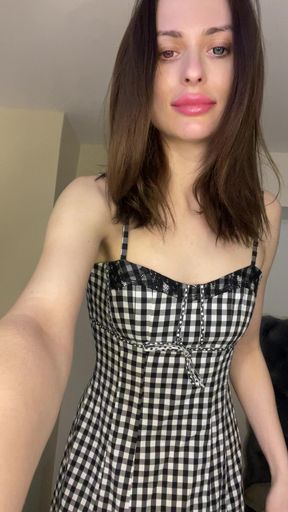 Dress Tease - Armpit Reveal and Heart Gesture!