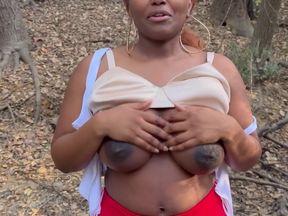 Pregnant Ebony Goddess Outdoor Pee