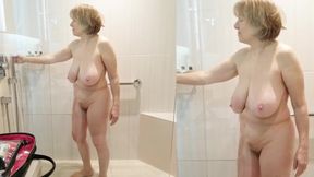 Hot body grandma is slippery when wet