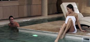 Brunette’s Poolside Slam