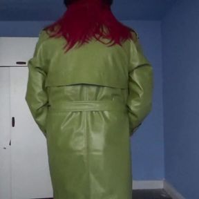 Green leather coat