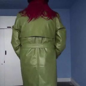 Green leather coat