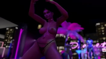 Exhibitionist in Microbikini Clubbing and Dancing