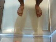 muscle men with big dick drops a lot of cum in the mirror