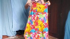 Stunning Shemale Walking Barefoot on Sandy Warm Beach