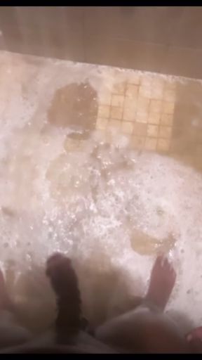 Man with a big black cock plays with his flip-flops