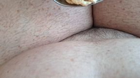 BBW eats bowls of cereal farts burps and grows bigger