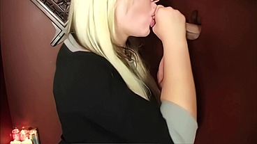 Andi Anderson Deep Throat Blowjob at Glory Hole