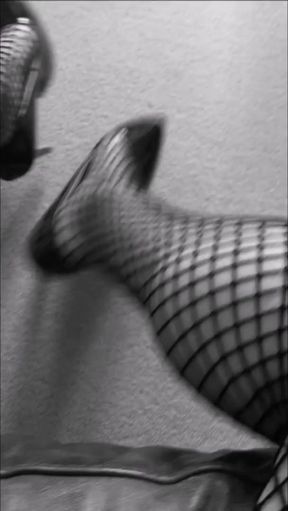 horny in fishnets