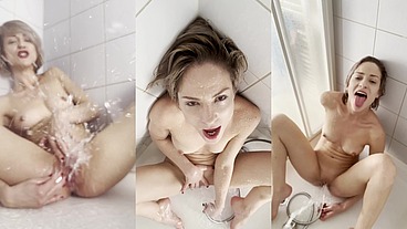 Mega WET Pussy Masturbation with the SHOWER