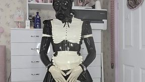 Latex Sissy Maid Loralei Starts Her New Job!
