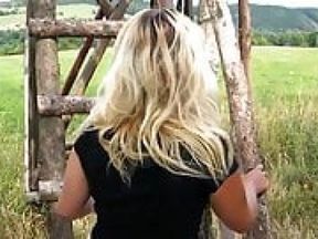 Real Czech Street Hooker - Number 176 - outdoor blonde slut