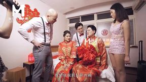 Dirty, depraved Asian wedding freak fest: bride's naughty&#x1F608; night with groom's best buds, raw & uncut.