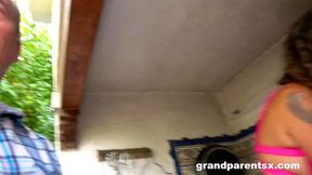 Granny Squirts while Latina Maid Fucks Grandpa by GrandParentsX