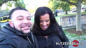 Risky Public Sex: Hot German Brunette Milf with Fake Tits