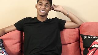 Interviewed black twink Deven Lions shoots massive load