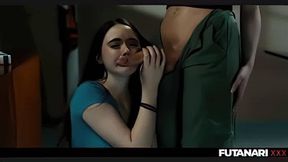 Hazel Moore's Got Her Holes Stretched By Real Futanari Melody Marks