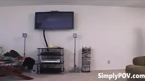 Sexy blonde pornstar Staci Thorn deep throats big white cock