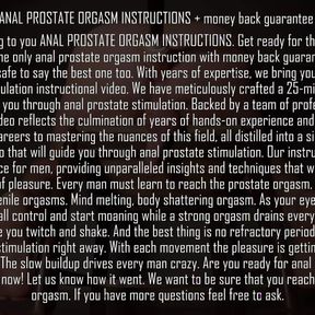 ANAL PROSTATE ORGASM INSTRUCTIONS - money back guarantee