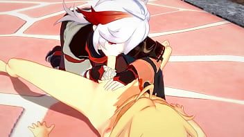 Genshin Impact Yaoi - Kazuha blowjob to Aether - Hentai Anime Manga Cartoon Gay 3D Cosplay