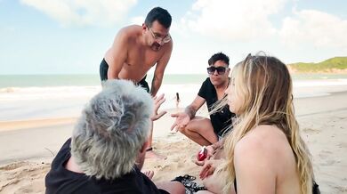 Sneaky vacation stranger creampie cocked my hotwife raw behind his back