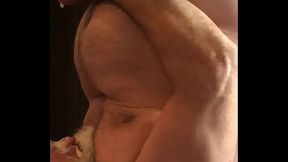 Swallowing a mouthful of my own cum, and a self facial!!!