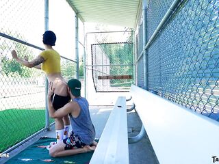 Pornhub Model Screws in Public Dugout - Oral-job, Rimjob, Cumkiss - TabbyNoName