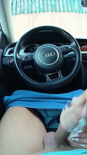 I give a blowjob to a stranger in the car   Clip 1