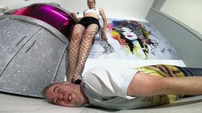 Danielle Steps On Her Slaves Neck FLOOR CAM (4K)