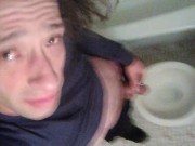 Morning Pre-Cum Leaking in Bathroom