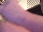 Cum 5 Times! Thirsty Cumslut Fills Glass and Drink! Hush Plug, Soft to Hard