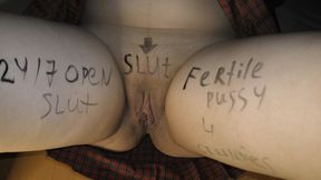 College girl covered in body writings before fucking with kinky boyfriend - Milky Mari