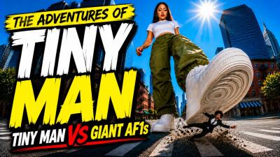 The Adventures of Tiny Man: Tiny Man vs. Giant AF1s (Digital Fantasy)