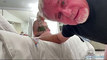 Blonde BBW lucky B treats herself to a BBC