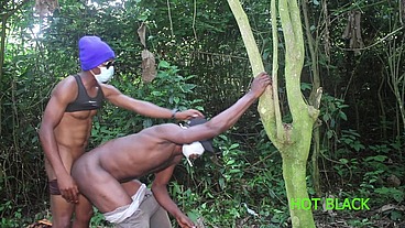 A wild rough fuck in the open air in the village during the meeting of two tourists in the woods followed by a one-night fuck in their first gay experience. two straight