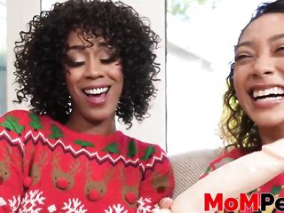 Stepmom Misty Stone and stepdaughter Sarah Lace trio screwed by large dicked stepson after they enticed him! Stream greater amount free sexy porno clip content at MomPerv.com