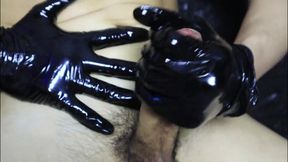 Hard Masturbate Hot Dick in Gloves to the Music
