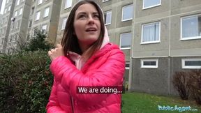 Public Sex Hot Russian brunette with tattoos loves taking big dick