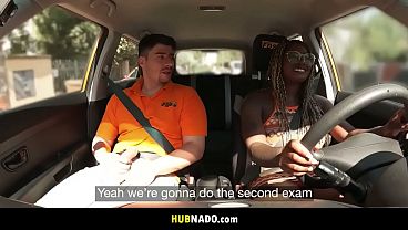 Amateur busty student takes a wild ride during her driving lesson