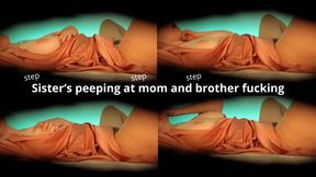 Stepmom & you fuck beside stepsister voyeur peeping tom