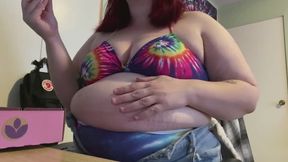 cant fit in shorts anymore, decide to stuff my face, with burping!