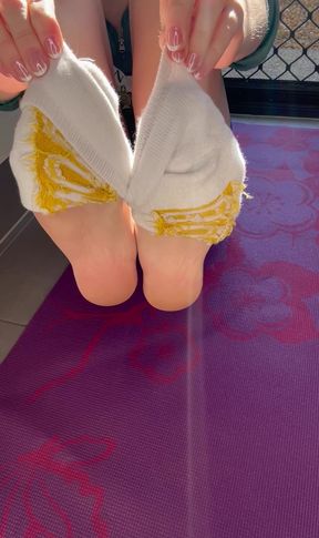 Licking feet of a sexy redhead on OnlyFans