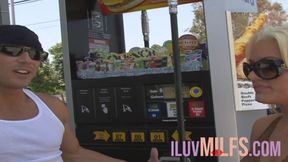 Blonde milf with a big tramp stamp facial covered after sex