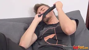 Solo Twink Fucks His Own Feet For Cum