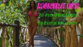 Hot Monika Fox Poses In Sexy Pink Bikini In Exotic Locations