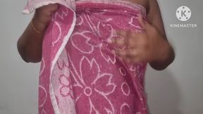 Sri Lankan Aunty Caught her Stepson watching her Shower