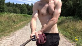 Naked forest walk on main path