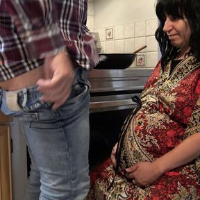 Pregnant stepmother cheating with stepson while husband is at work