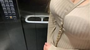 Public sex in the elevator after the party with my friend. We get caught!